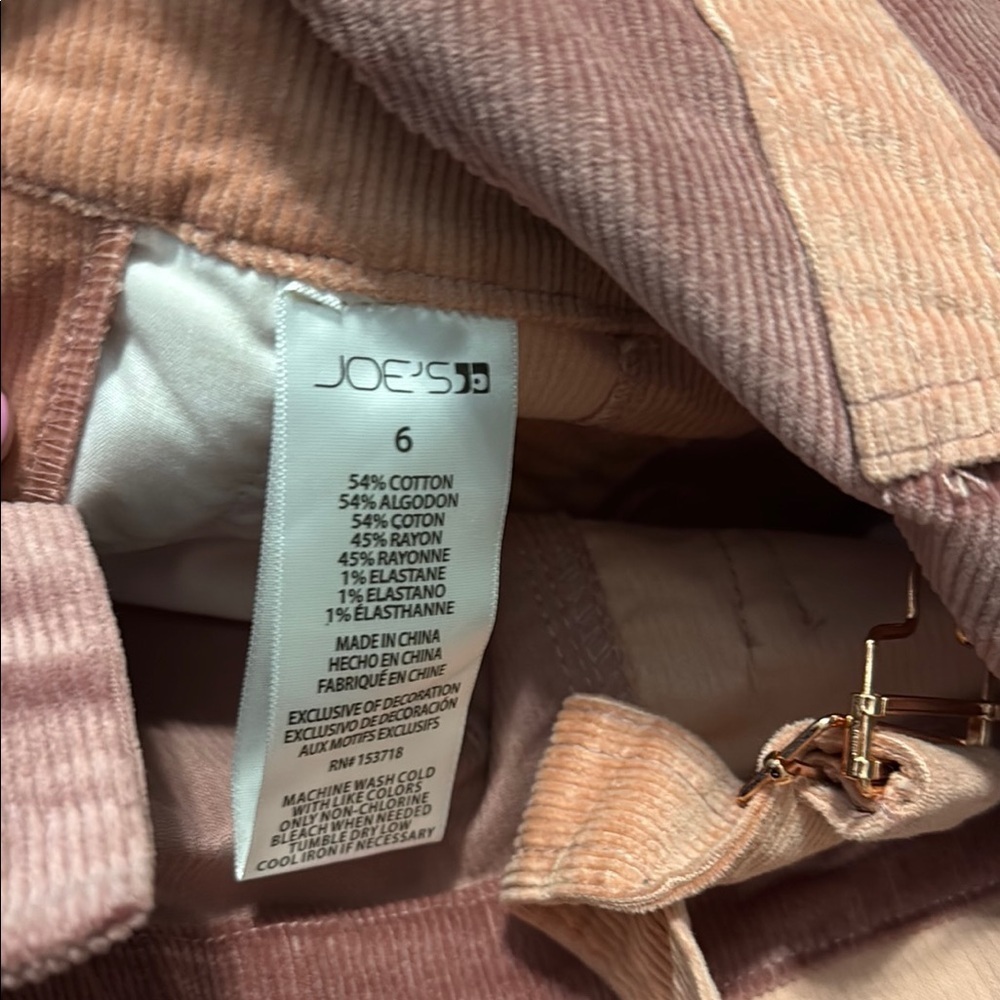 Joe's Jeans Pink and Purple Corduroy skirt Overalls - Picture 4 of 4